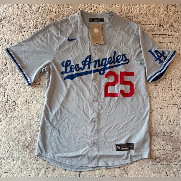 Nike Other - Nike LA Los Angeles Dodgers Tommy Edman #25 MLB Baseball Gray Jersey Men’s Sz: M